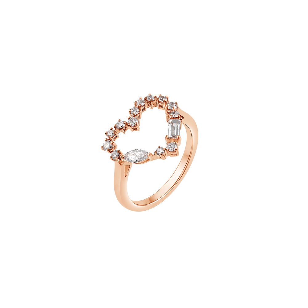 Diamond Heart Ring Rose Gold Image