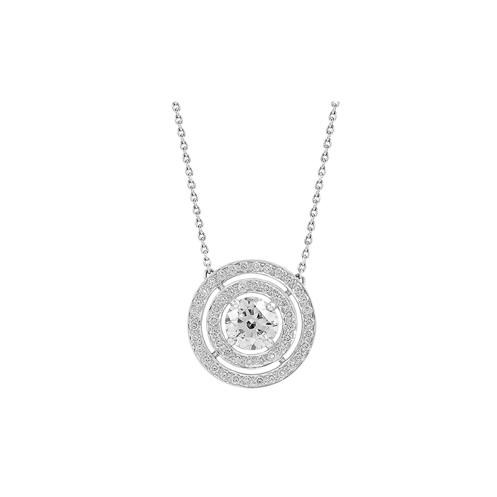 Dia double halo Pendant Image