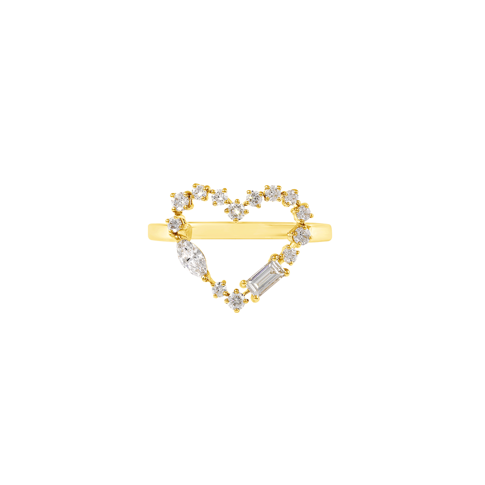 Diamond Heart Ring Gold Image