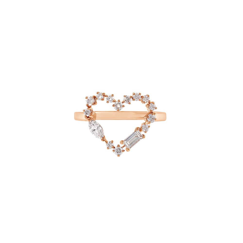 Diamond Heart Ring Rose Gold Image