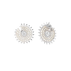 Pearl & Round Diamond Circle Earrings Thumbnail