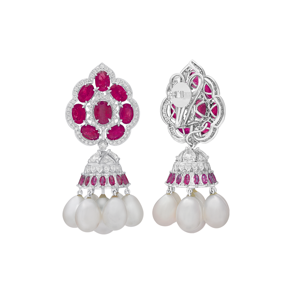 Scarlet Oval Ruby Jhumki Image