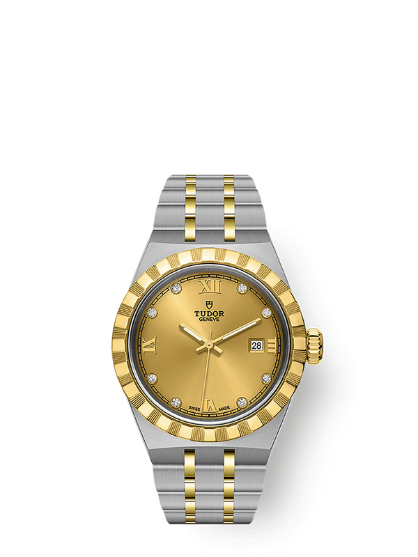 TUDOR ROYAL - 28mm steel case - Yellow gold bezel