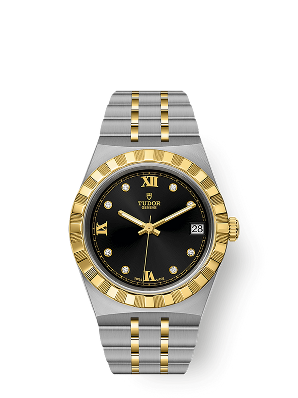 TUDOR ROYAL - 34 mm steel case - Yellow gold bezel