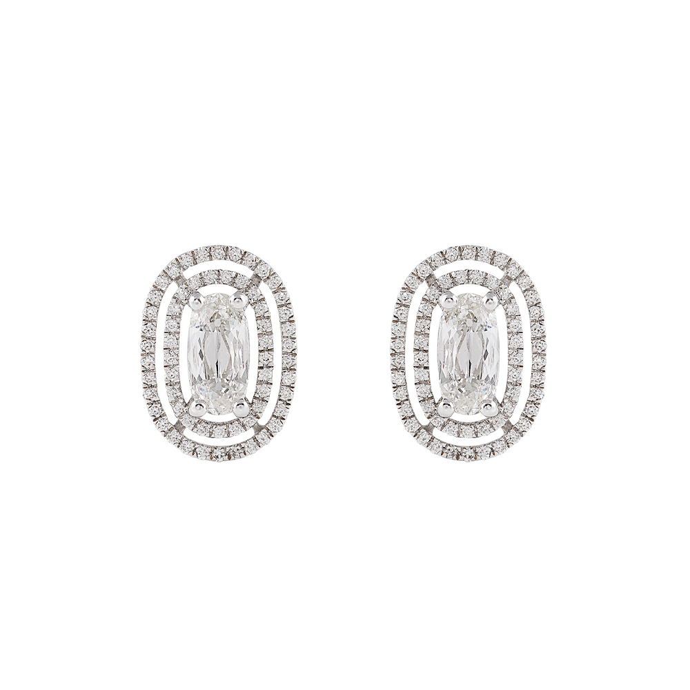 Oval & Round Shaped Diamond Earring Image