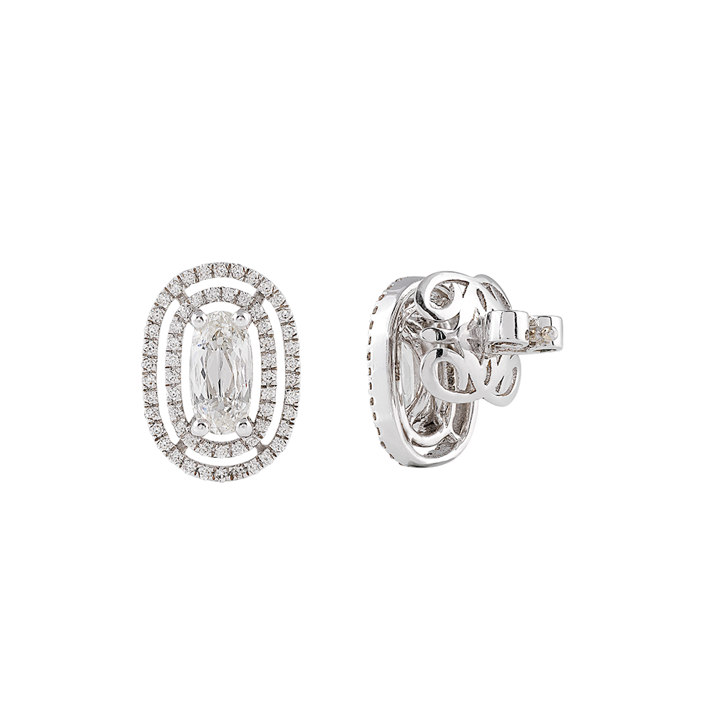 Oval & Round Shaped Diamond Earring Image